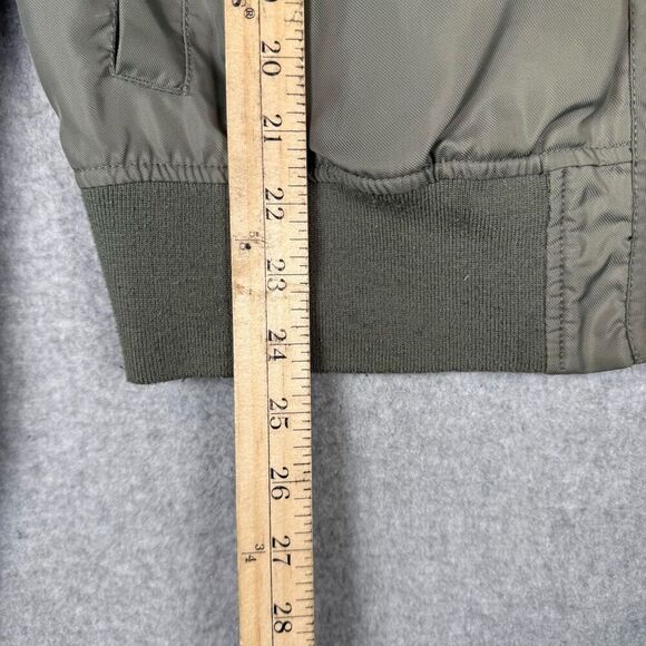 Cheap Monday Mens Size Small Rank Patch Full Zip Front Bomber Jacket Green - Picture 6 of 10